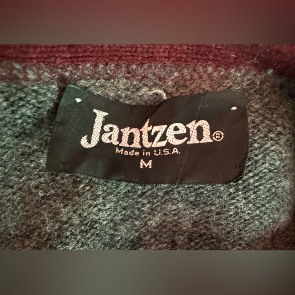 Jantzen Vintage Streetwear Wool Blend Knit Fair Isle Cardigan Sweater USA Medium - Picture 5 of 6